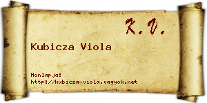 Kubicza Viola névjegykártya